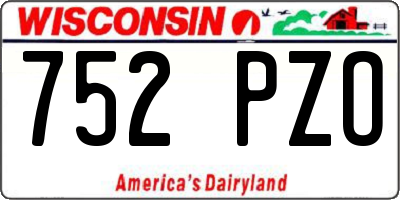 WI license plate 752PZO