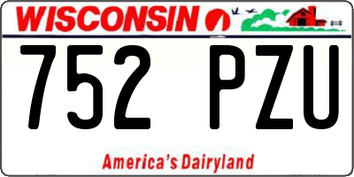 WI license plate 752PZU