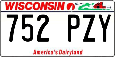 WI license plate 752PZY