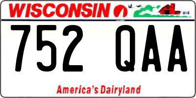 WI license plate 752QAA