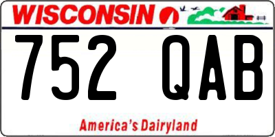 WI license plate 752QAB
