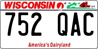 WI license plate 752QAC