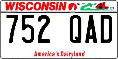 WI license plate 752QAD