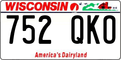 WI license plate 752QKO