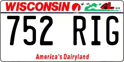 WI license plate 752RIG