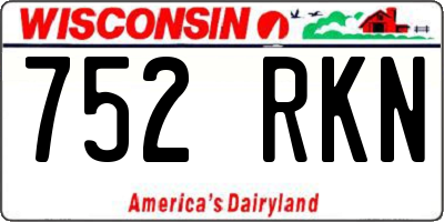 WI license plate 752RKN