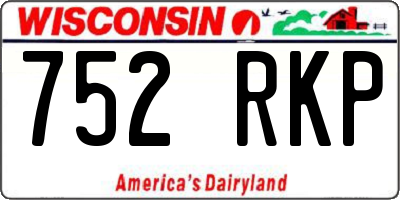 WI license plate 752RKP