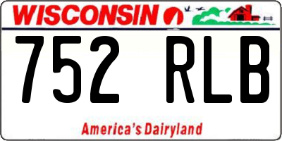 WI license plate 752RLB