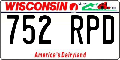 WI license plate 752RPD