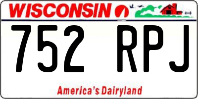 WI license plate 752RPJ