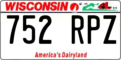 WI license plate 752RPZ