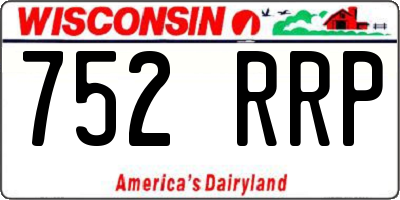 WI license plate 752RRP