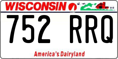 WI license plate 752RRQ