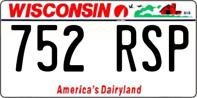 WI license plate 752RSP