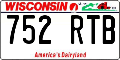 WI license plate 752RTB