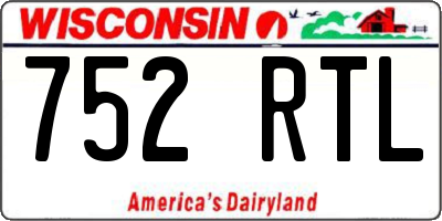 WI license plate 752RTL