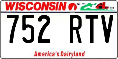 WI license plate 752RTV