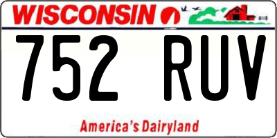 WI license plate 752RUV