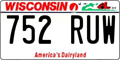 WI license plate 752RUW