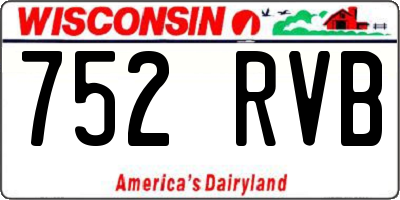 WI license plate 752RVB