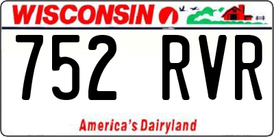 WI license plate 752RVR