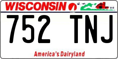 WI license plate 752TNJ