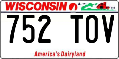 WI license plate 752TOV