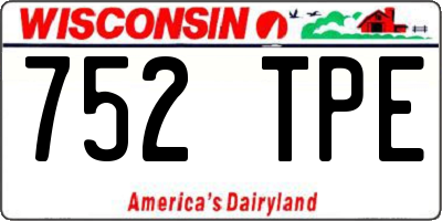 WI license plate 752TPE
