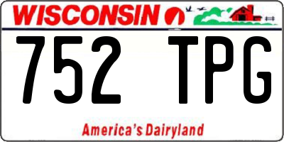 WI license plate 752TPG