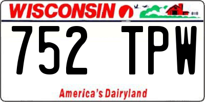 WI license plate 752TPW