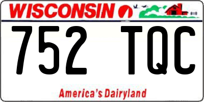 WI license plate 752TQC
