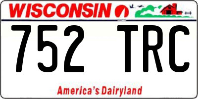 WI license plate 752TRC