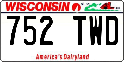 WI license plate 752TWD