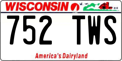 WI license plate 752TWS