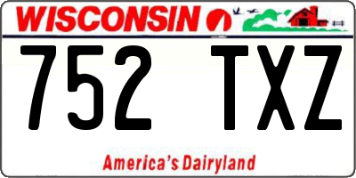 WI license plate 752TXZ