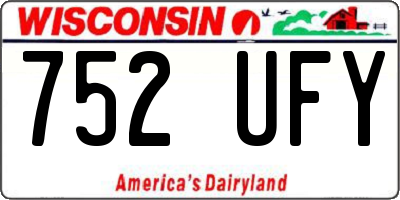 WI license plate 752UFY