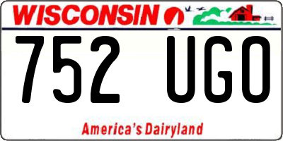 WI license plate 752UGO