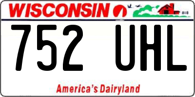 WI license plate 752UHL
