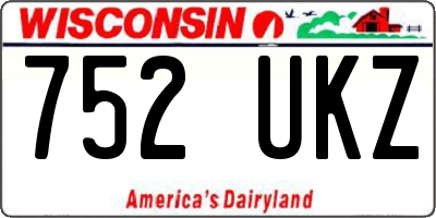 WI license plate 752UKZ