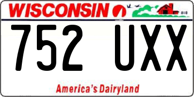 WI license plate 752UXX