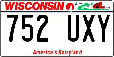 WI license plate 752UXY