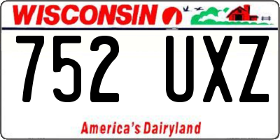 WI license plate 752UXZ