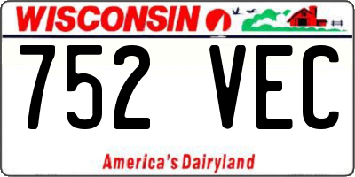 WI license plate 752VEC