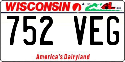 WI license plate 752VEG