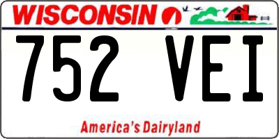 WI license plate 752VEI