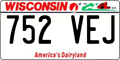 WI license plate 752VEJ