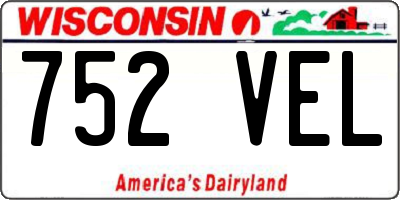 WI license plate 752VEL