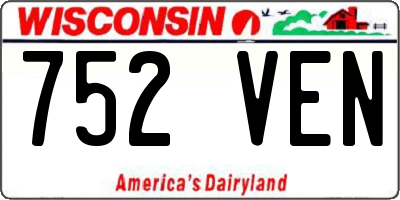 WI license plate 752VEN