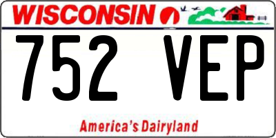 WI license plate 752VEP