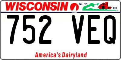 WI license plate 752VEQ